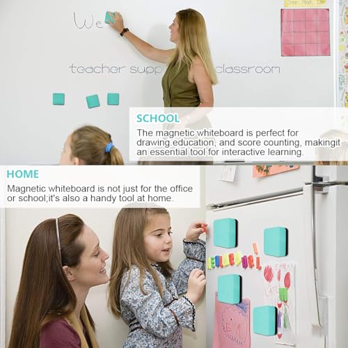 Image of HASTHIP 24 Pack Magnetic White Board Duster 5x5CM Double-Sided Magnetic Whiteboard Eraser EVA Felt Dry Erase Cleaner for Whiteboards