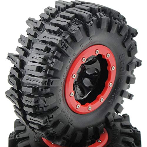 hobbysoul 4pcs RC Rock Crawler 2.2 Mud Slingers Tires Sticky Tyers OD 124mm