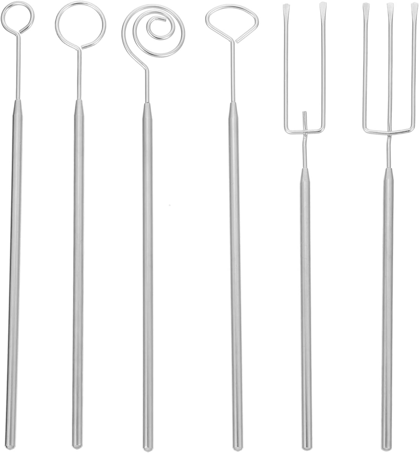 6-piece Chocolate Dipping Fork Set Stainless Steel Fondue Forks with Long Handles Candy Making Tools for Dessert Fruit Cheese and Baking Supplies