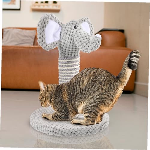Set de 2 rascadores para gatos con sisal natural y diseño elefante y cebra miniatura 3
