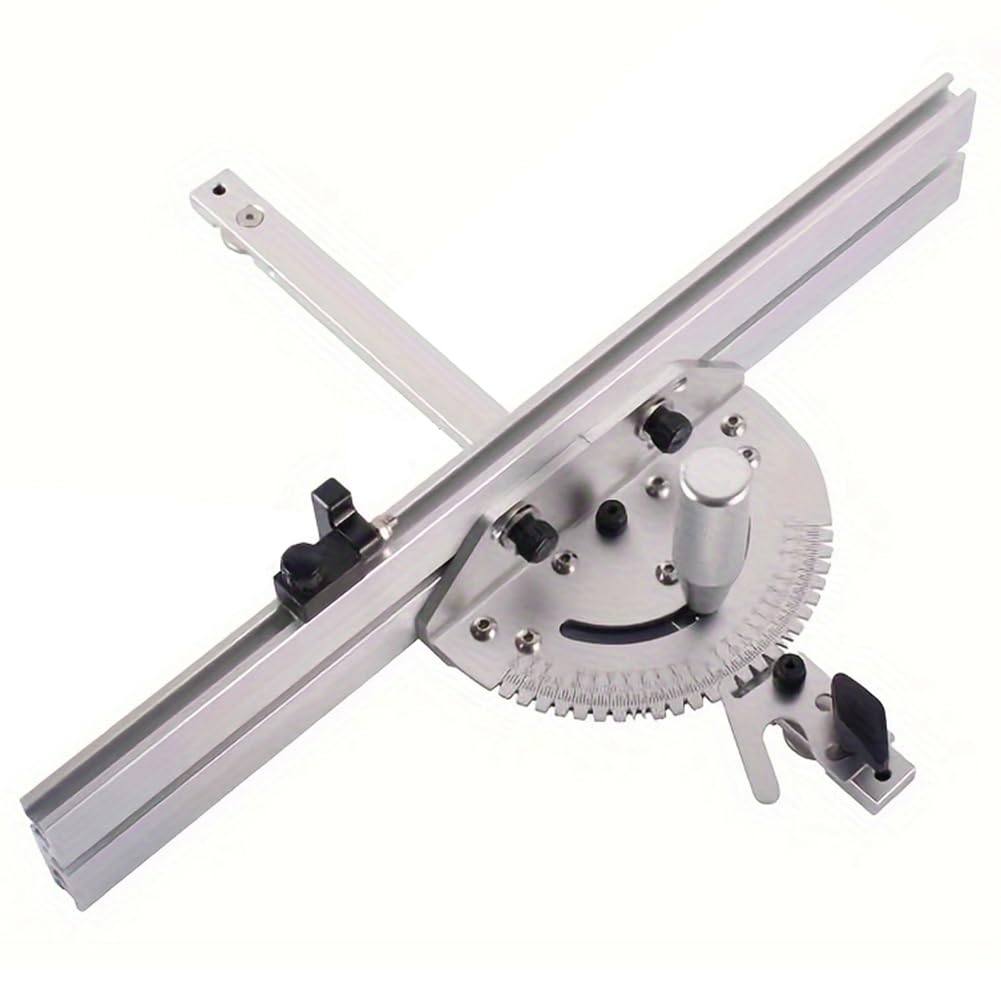 IJSDNVJNDX DIY Auxiliary Tool Push Handle Adjustable Angle Disc Slide Woodworking Aluminum Push Ruler Bandsaw Inverted Trim 410mm