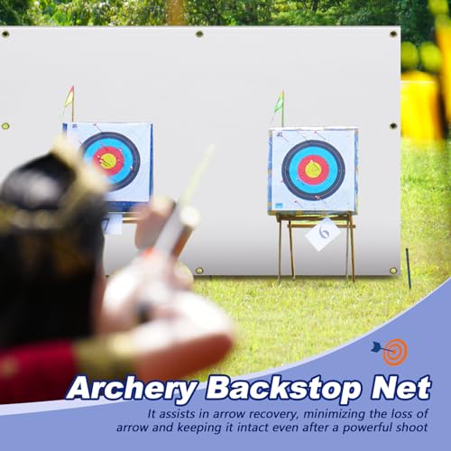 Image of Silipull Archery Backstop Netting Heavy Duty with Rope and Hooks Slingshot Archery Net for Backyard Shooting Accessories