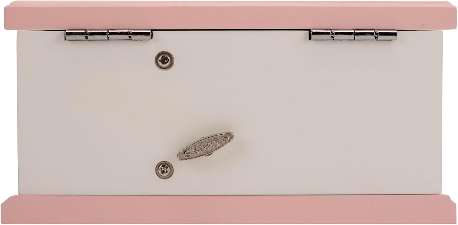 Cottage Garden Ballerina White with Pink 7.5 x 5.4 MDF Wood and Velvet Musical Jewelry Box Plays Tune Swan Lake