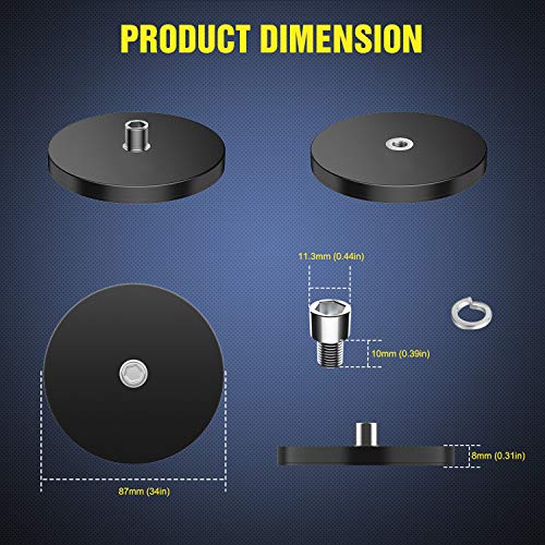 Image of Nilight 2PCS Magnetic Base LED Light Bar Mounting Brackets, Powerful Sucker Holder for Bottom-Mounted Offroad Work Auxiliary Lamps Mounts on Hood A-Pillar