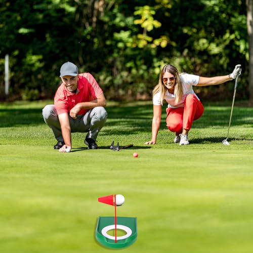 Image of Golf Putting Green Indoor Set, 2 Pack Cup with Flag, Practice Training Aids for Indoor Outdoor, Hole Putter Regulation Cup for Office