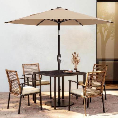 AreShark 7.5FT Patio Umbrella Table Market Umbrella w/Tilt and Crank, Heavy-Duty Outdoor Umbrellas for Pool, Deck, Garden and Backyard, Beige image 6