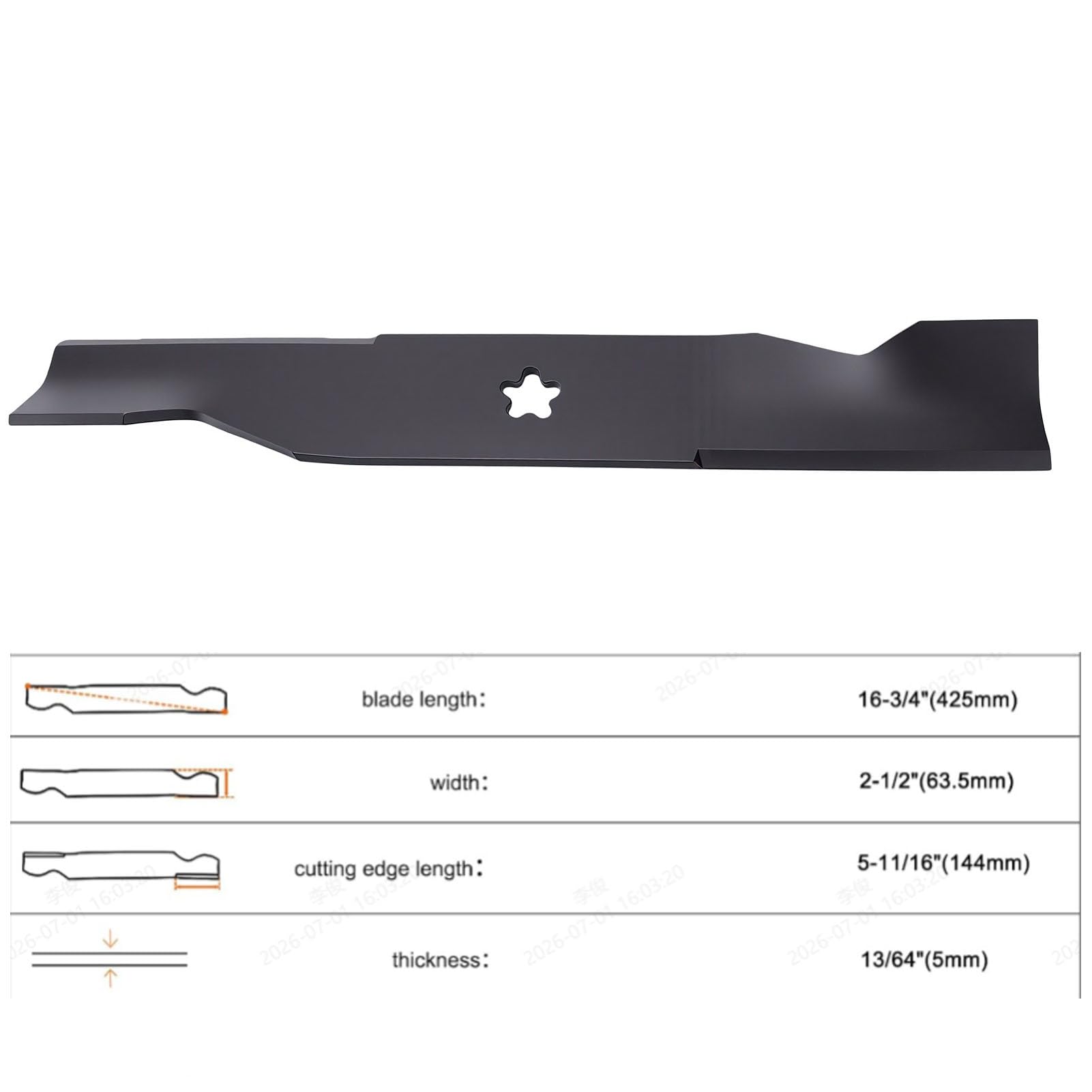 Cuchillas de Repuesto para Cortacésped de Alta Elevación Z248F YTH2348, Cuchillas de Cubierta de Acero Al Carbono Duraderas de 48 Pulgadas para una Recolección Eficiente de Césped, Paquete