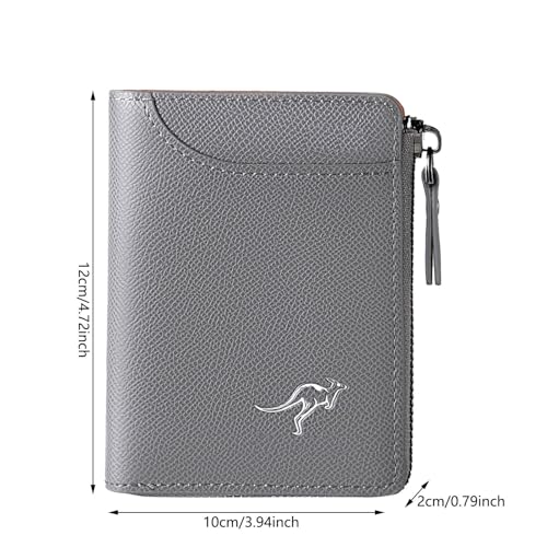 Rfid Wallet for Men, Slim Minimalist Waterproof Bifold Leather Wallet with Card Slots and Zipper,Large Capacity Stylish Durable Credit Card Holder for Passport Money Bills Key Travel Outdoor2