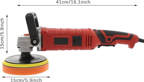 Miniatura 4 de Máquina pulidora de automóvil, kit de pulido eléctrico profesional de 1580 W, juego de pulidor de automóvil resistente con 7 velocidades variables