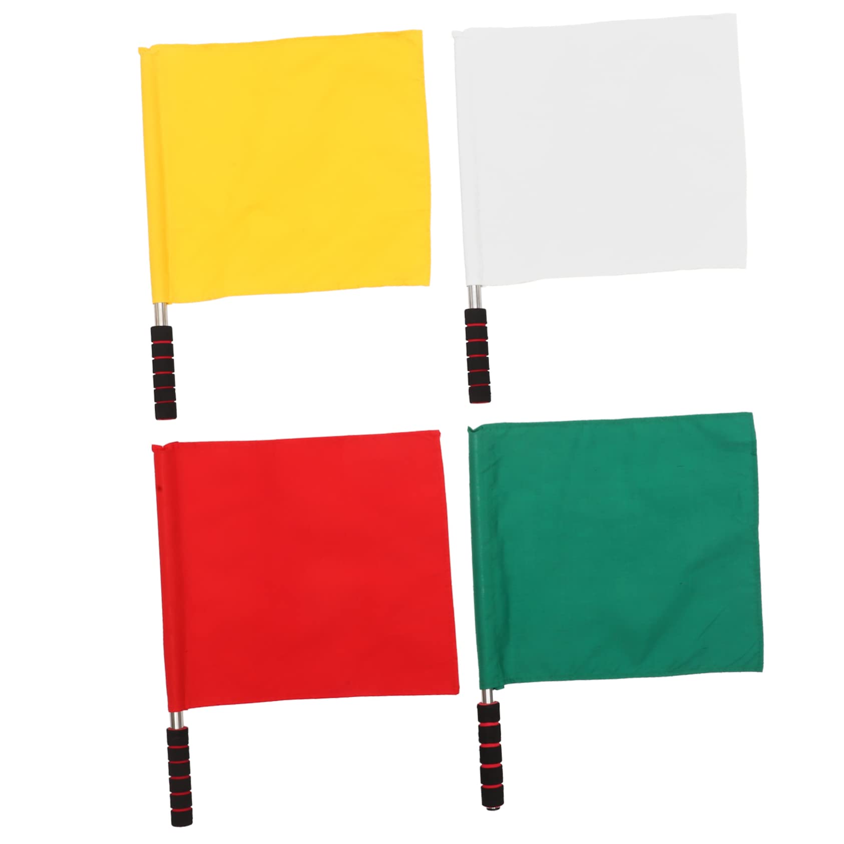 OSOLADY 4Pcs Referee Hand Flag Bright Flags Comfortable Grip for Sports Matches Durable and Eye Catching Waving Flags