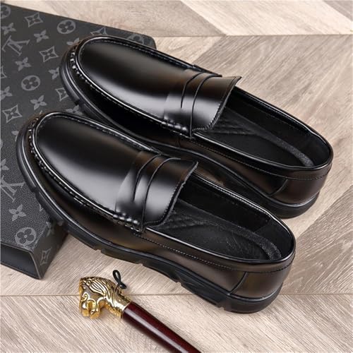 Prom Loafers for Men Pu Leather Party Moccasins Shoe Round Toe Classic Party Wedding Non Slip Anti-Slip Casual Slip-on3