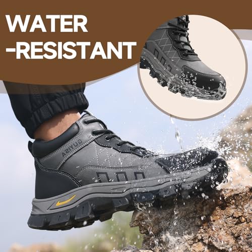 Image of Steel Toe Work Shoes for Men, Lightweight Safety Shoes with Puncture Resistant Midsole, Comfortable Protective Work Shoes for Warehouse Factory Light Construction