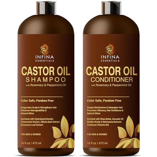 Infina Essentials Castor Oil Shampoo And Conditioner Set For Hair Growth With Rosemary & Peppermint Oil thumb #8