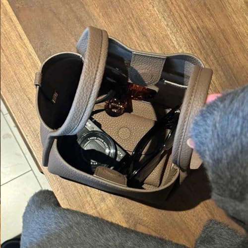 Women's Classic Design Luxury Leather Bag Soft Handbag Fashion Multi functional Bucket Bag Elegant Handbag3