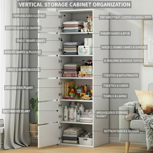 Image of EXVITO Premium Wooden Collapsible Wardrobe with 6 Doors & 6 Spacious Shelves | Modern Foldable Almirah for Clothes, Blankets & Storage - Sun Protection with Anti-Slip Handle (White, 6 Door)