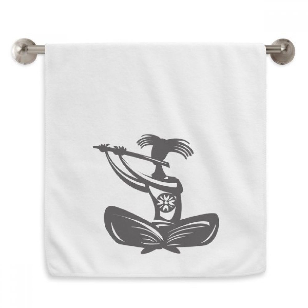 Flûte traversière serviette débarbouillette Mexique coton blanc