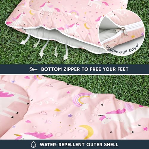 Wake In Cloud - Bolsa de Dormir para Niñas, Toddler, Ligera y Compacta para Camping en 3 Temporadas, Diseño de Unicornio Celestial miniatura 6