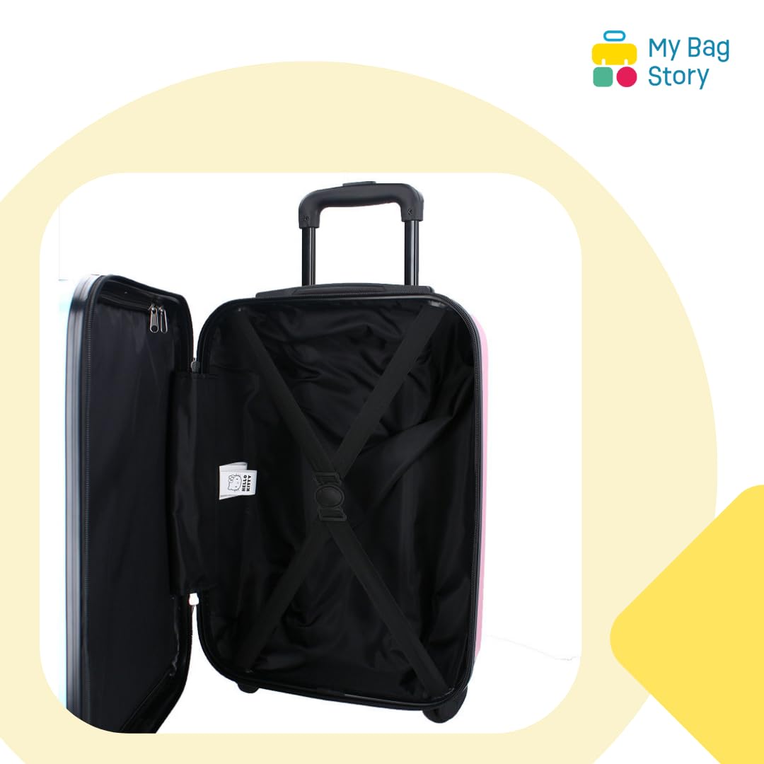 mybagstory - Mała walizka kabinowa Hello Kitty - Dziecko - Bagaż - Podróż - Wakacje - Rozmiar 46 cm - kółka - Pomysł na prezent, Hello Kitty - Różowy/Niebieski, Klasyczny