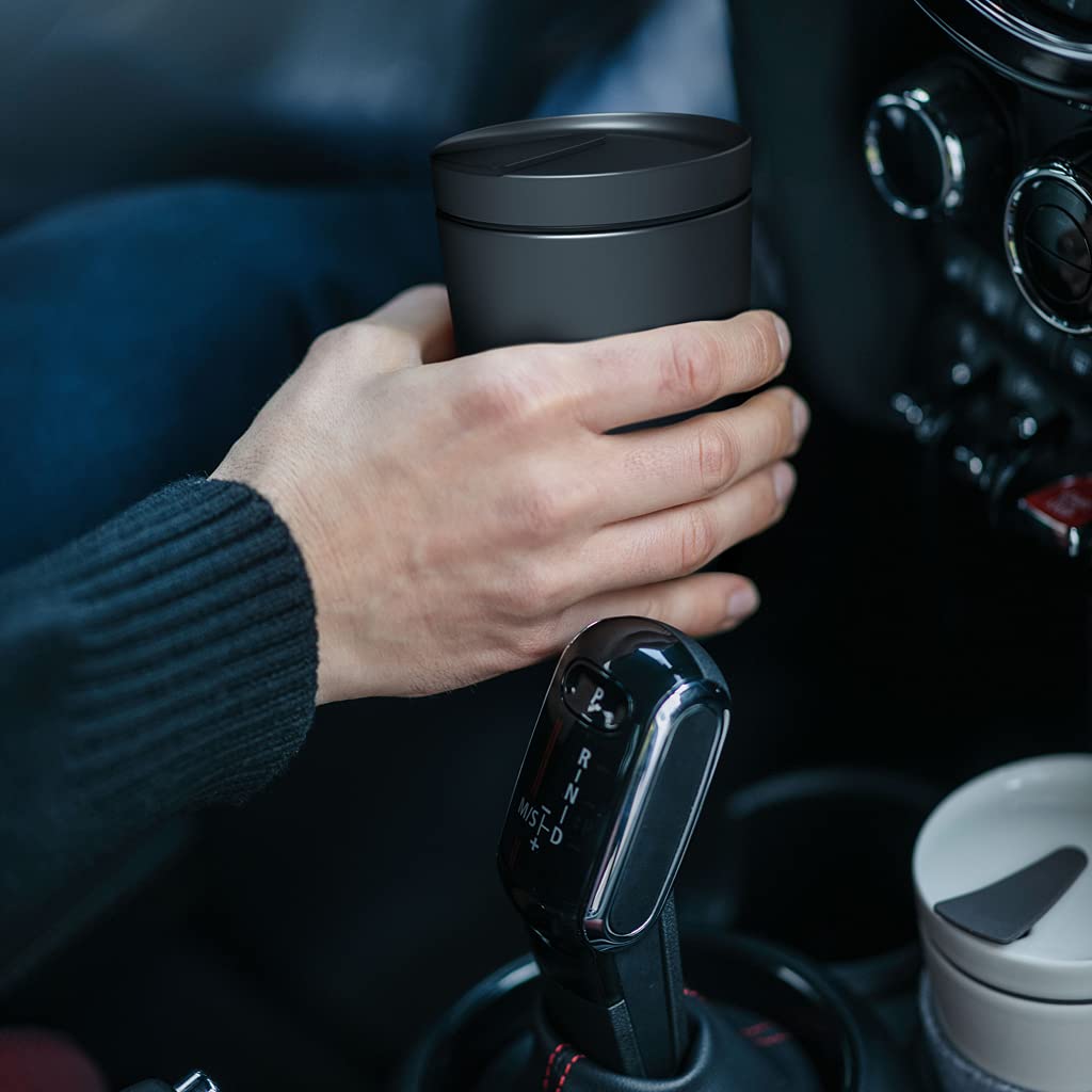 Villeroy & Boch Tazza Viaggio Manufacture Rock 350 Ml | Coffee To Go Nera Opaca Con Fascia Cotone