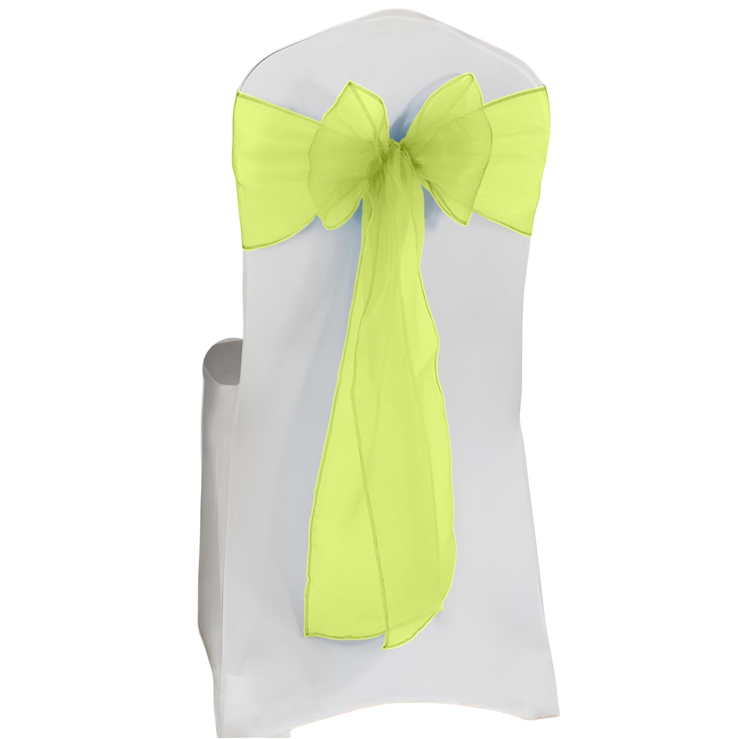 Elegant Event Essentials – Set of 50 - Organza Chair Tie Sashes - Wider Fuller Cover for Wedding Decorations, Birthday, Banquets & Party Events - Chair Cover Sheer Bows, Ribbon - Yellow — image 1