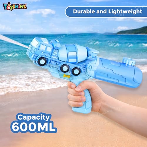 Image of Toyshine Cement Truck Handheld High Pressure Water Gun Holi Toy Summer Toy for Kids Girls Boys, 400 ML Tank Capacity - Blue
