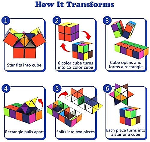 Magic Star Cube,Cube Magique étoile 2 en 1,3D Puzzle Cube,Cube 3D Infini,Cube de Vitesse,Magic