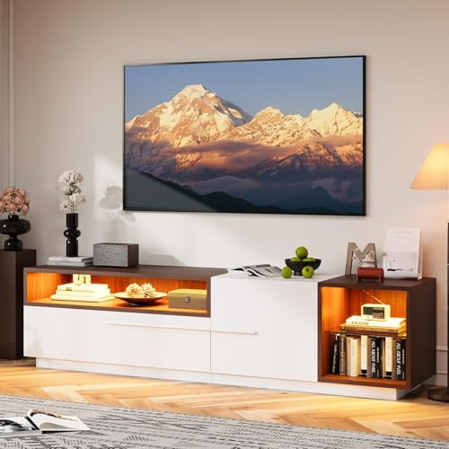 LED TV Stand for 70/75/80 inch TV, 71" Modern TV Stand for Living...