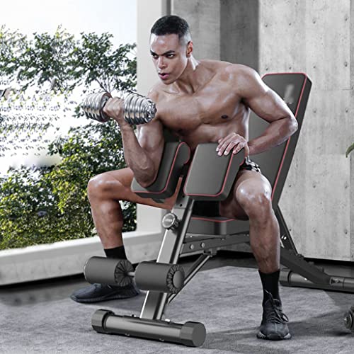 Romeinse Stoel Verstelbare Gewichtsbank Buiksporter Verstelbare AB Sit Up Bench Priest Bench Training Bench Home Gym Equipment (Color : Black, S : 170 * 40 * 115cm) - Image 4