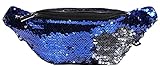 Excellanc – Riñonera con lentejuelas para hombre y mujer, idea de regalo para carnaval de los años 80 y 90, azul, talla única, Riñonera