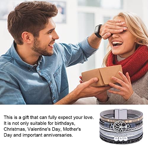 Pulseras de Cuero Bohemias para Mujeres 51wqXMNm XL. AC SR38. SL1000