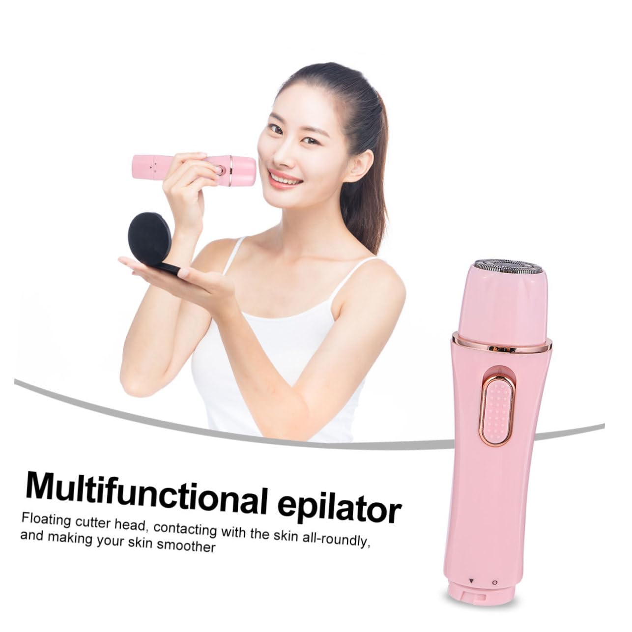 DOITOOL 4-in-1 Elektrischer Haarentferner für Damen mit USB Ladung Schmerzfreie Haarentfernung Abs Material Inklusive Nasenhaarschneider und Augenbrauen Trimmer für Reisen und Tasche