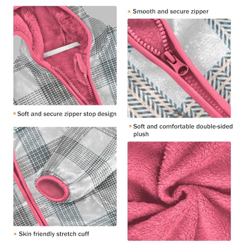 GuoChe Buffalo Plaid Tartan Check Scotland Gray Fleece Jacket Toddler Boy3