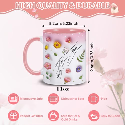 Taza de cerámica rosa personalizada para mamá 11 oz miniatura 4
