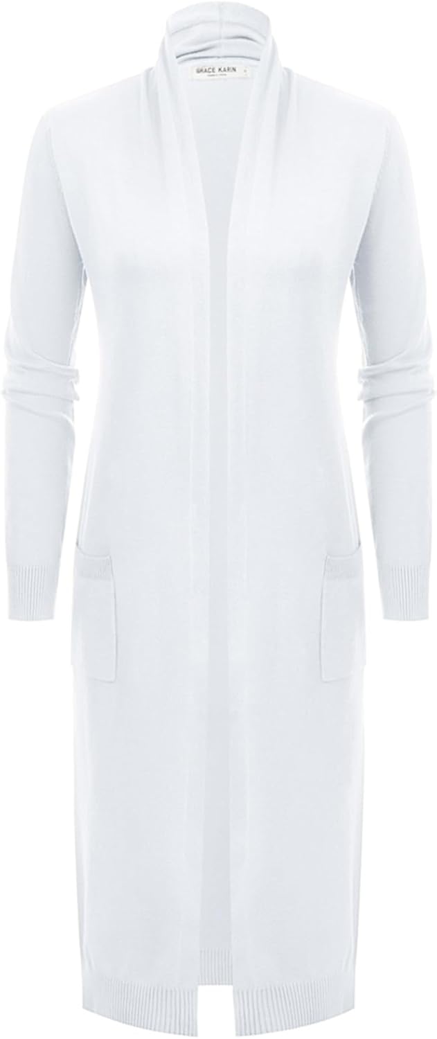 GRACE KARIN Women's 2026 Trendy Long Cardigans Sweater Lightweight Open Front Long Sleeve Maxi Duster Coats with Pockets - Image 4