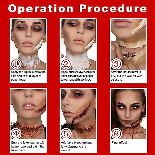 MEICOLY-Light-Flesh-Liquid-Latex-with-SpongeHalloween-Costume-SFX-Special-Effects-Makeup-for-Scar-Burn-Monster-Zombie-Cut-Wound-Skin-WrinkleLatex-Glue-for-Face-and-Body