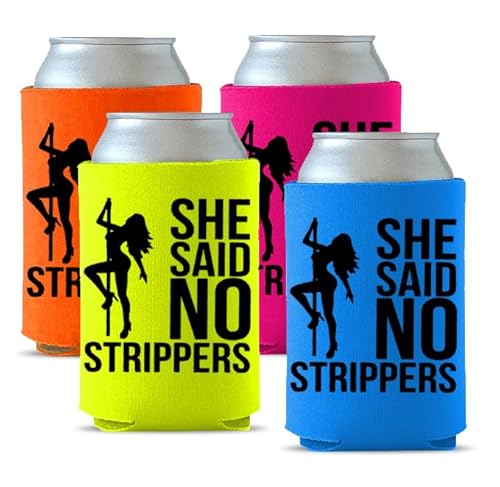 Bachelor Party Can Coolie (4 Pack) -Bachelor Party Supplies, Ideas, Decorations, Jokes and Favors