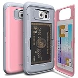 Galaxy S6 Case, TORU [CX PRO S6 Wallet Case] Protective Slim Fit Dual Layer Hidden Card Slot Holder and Mirror for Samsung Galaxy S6 (2015) - Pastel Pink