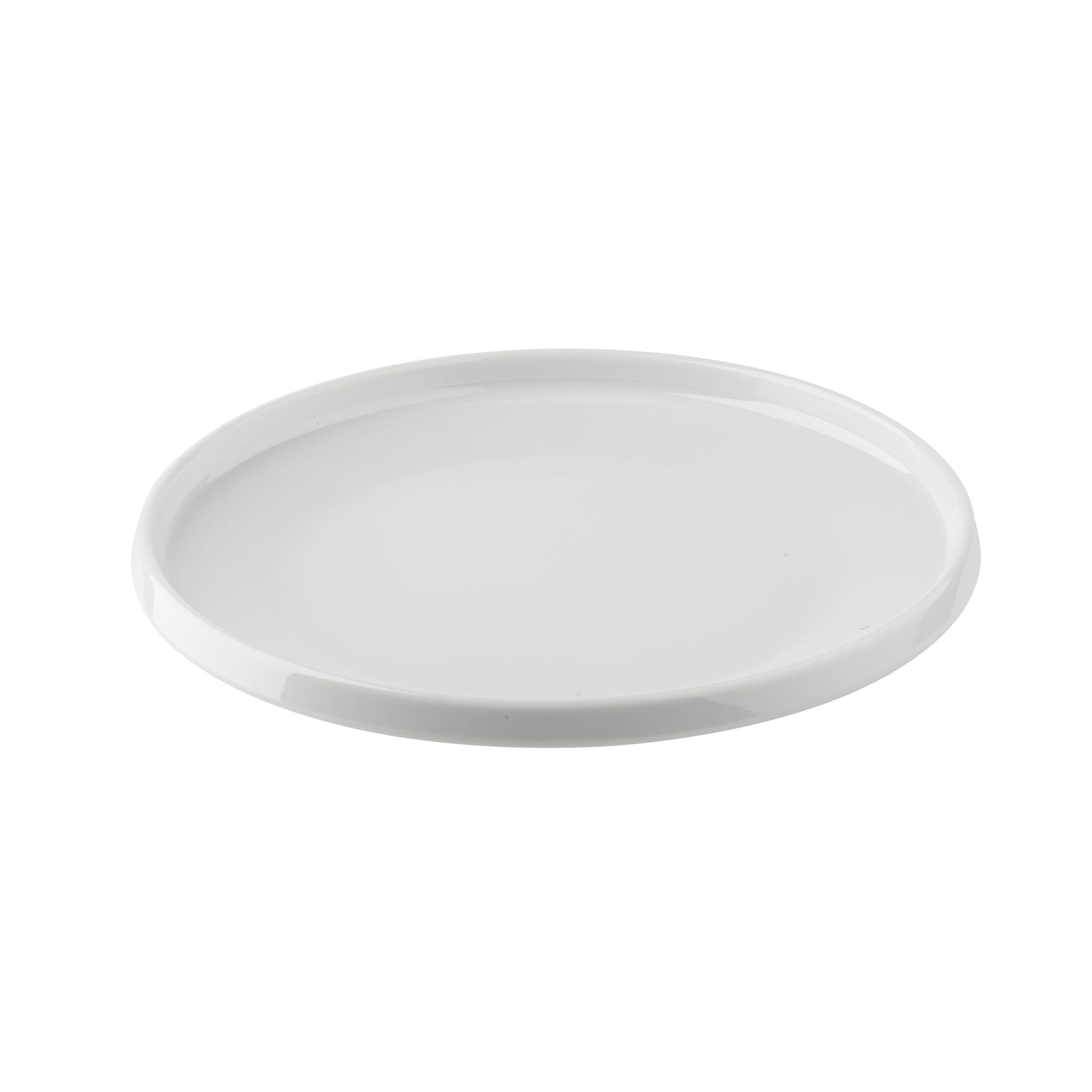 TableCraft Flynn Collection™ Round Serving Plate, White Glossy, 7.5"x 7.5"x 0.75", Melamine, Durable Lightweight Display Plate for Appetizers, Desserts, Small Portions, Modern Presentation