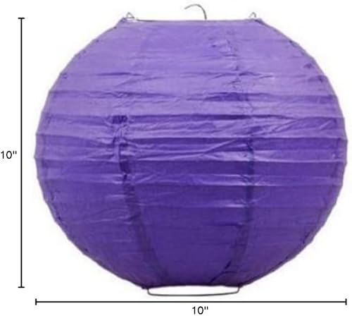 Just Liroyal Brand - 10 linternas de papel moradas chinas/japonesas de 10 pulgadas de diámetro