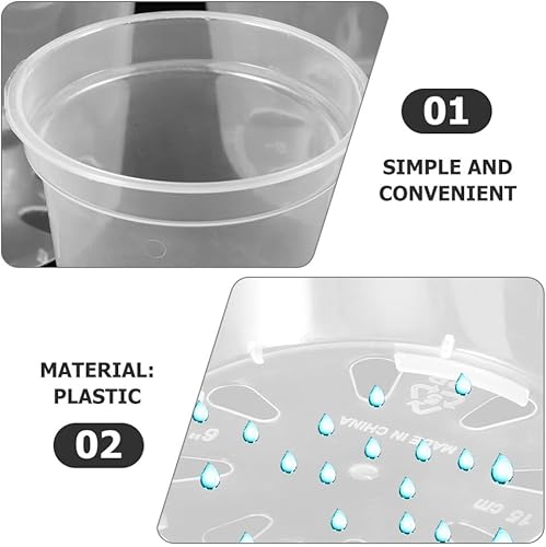 Miniatura 4 de HANABASS Macetas para orquídeas con agujeros, macetas para orquideas de plástico transparente, para hogar, oficina, jardín