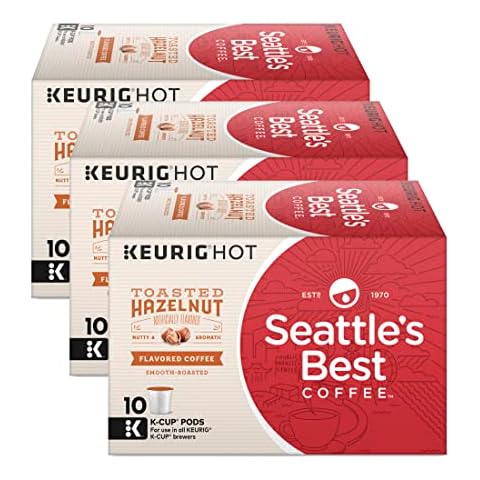 Seattle’s Best Coffee K-Cups, Toasted Hazelnut - Smooth Roasted Flavored Ground Coffee, 10 K-Cup Pods/Pack (Pack of 3) Cover