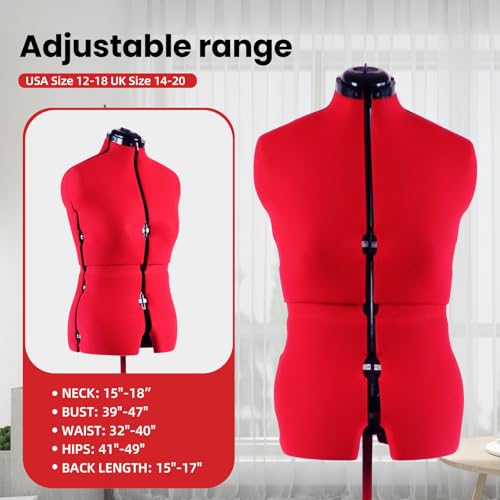image for PDM WORLDWIDE Dress Form Adjustable Female Mannequin for Sewing Size 1