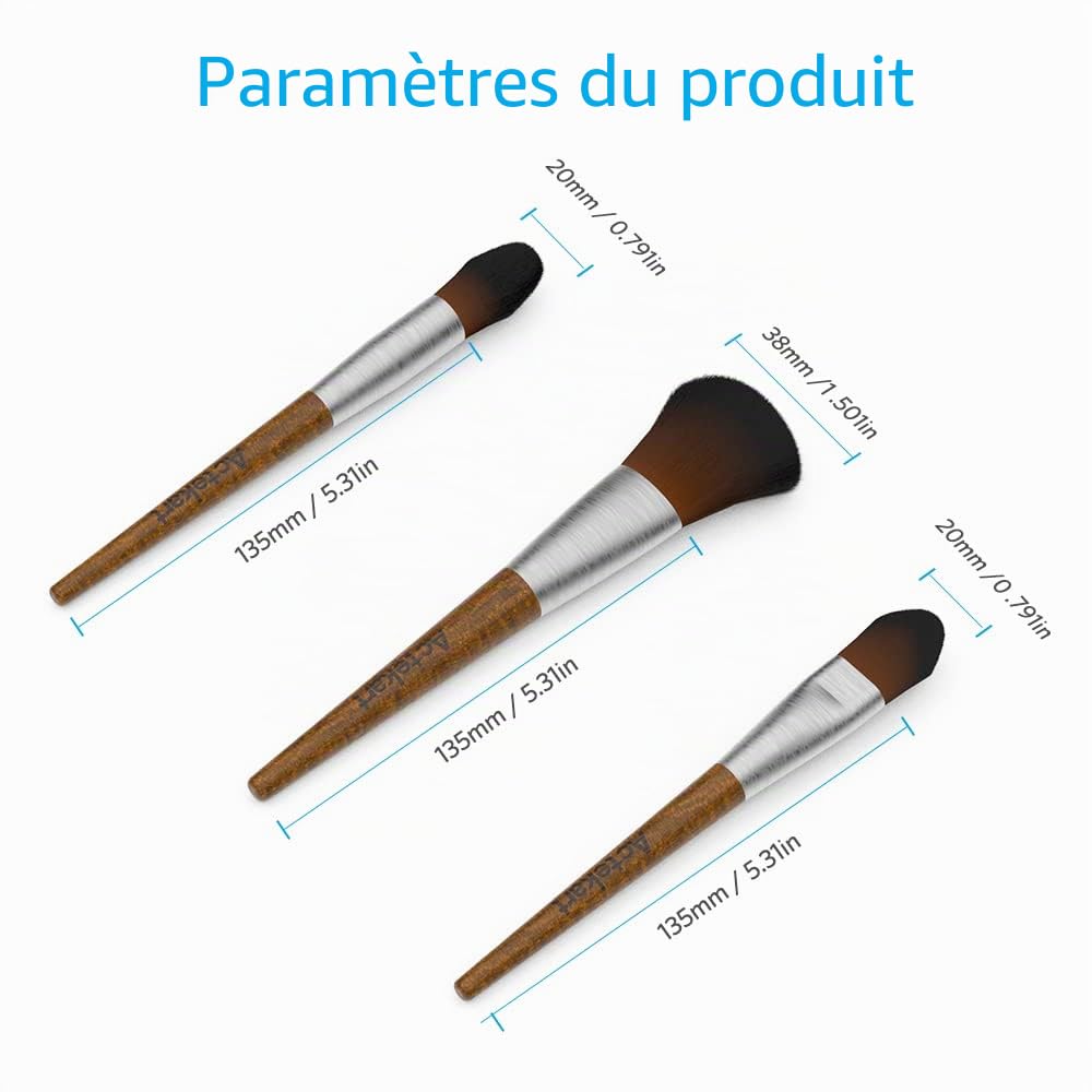 Lot de 3 brosses de nettoyage pour maquettes (manche en bois premium) - Brosse à dépoussiérer douce pour figurines, brosse professionnelle pour statues, figurines de collection, loisirs