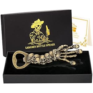 LKKCHER Skull Gifts, Skeleton Hand Beer Bottle Opener, Gothic Gifts Birthday Halloween Gifts for Men Dad Boyfriend…