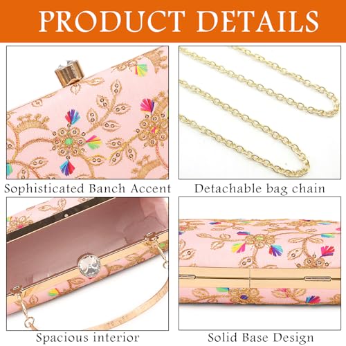 Image of LONGING TO BUY Hand Crafted Designer Box Clutch - Zari Embroidery For Women