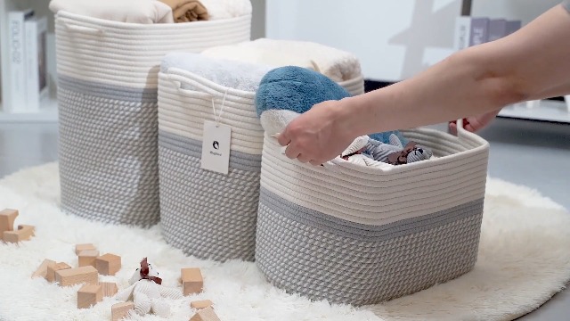 Amazon.com: Medium and Large Woven Basket//With Handle, Used for