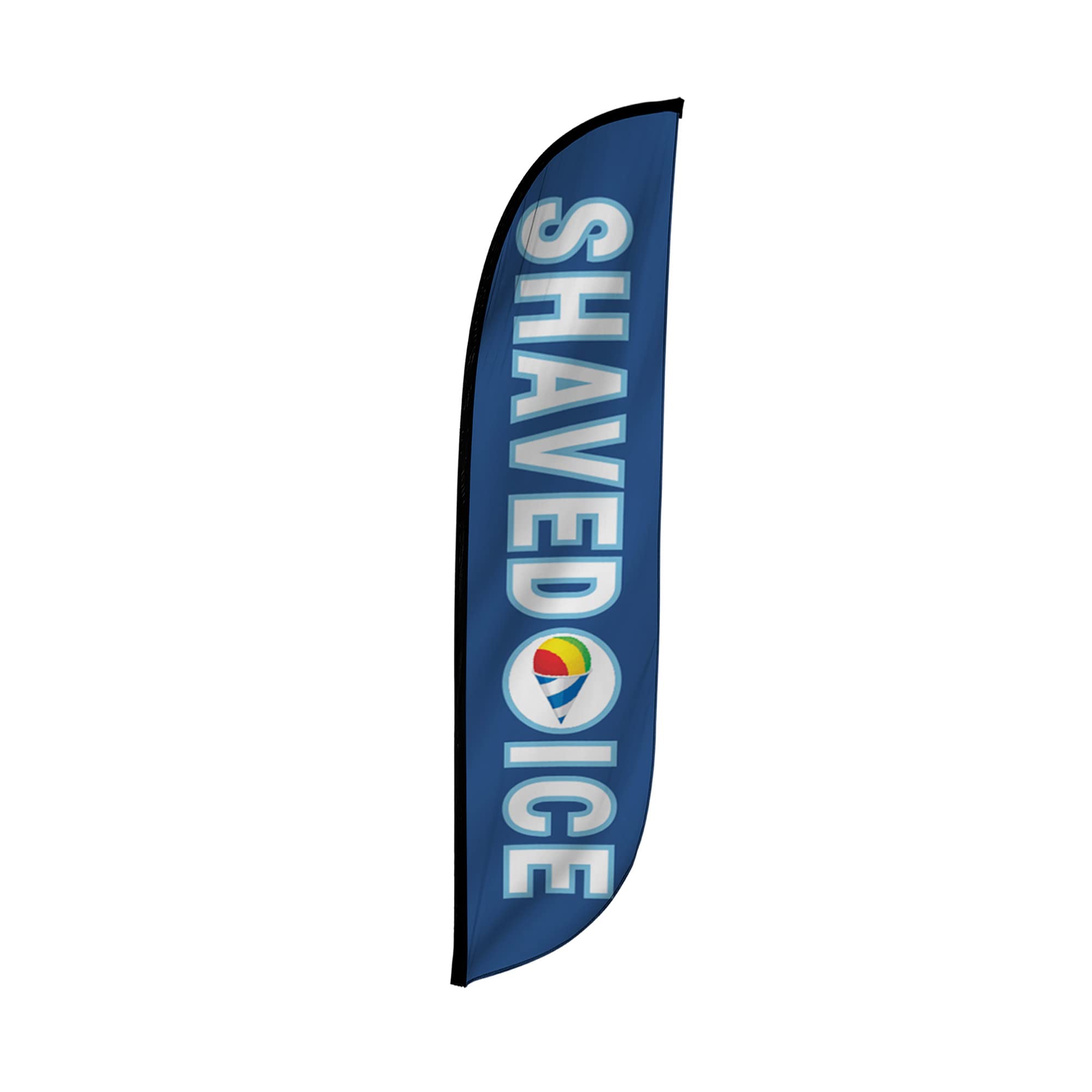 LookOurWay Feather Flag - 12ft Tall Advertising Flag Banner for Business and Events Promotion - Flag Only - Food and Restaurant Themed - Shaved Ice (