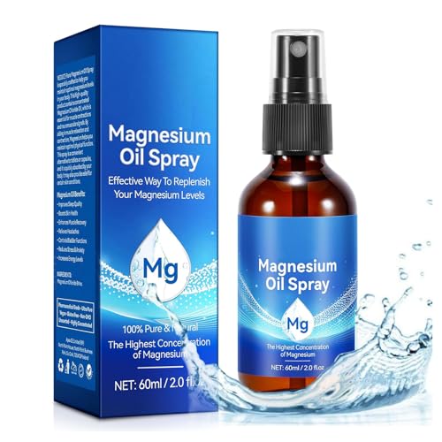 Aceite de Magnesio(60ml),Spray de aceite de magnesio,spray de magnesio para pies y cuerpo,perfecto para deportes y relajación muscular,Rápida Absorción,Spray de Magnesio para Dormir y Ansiedad