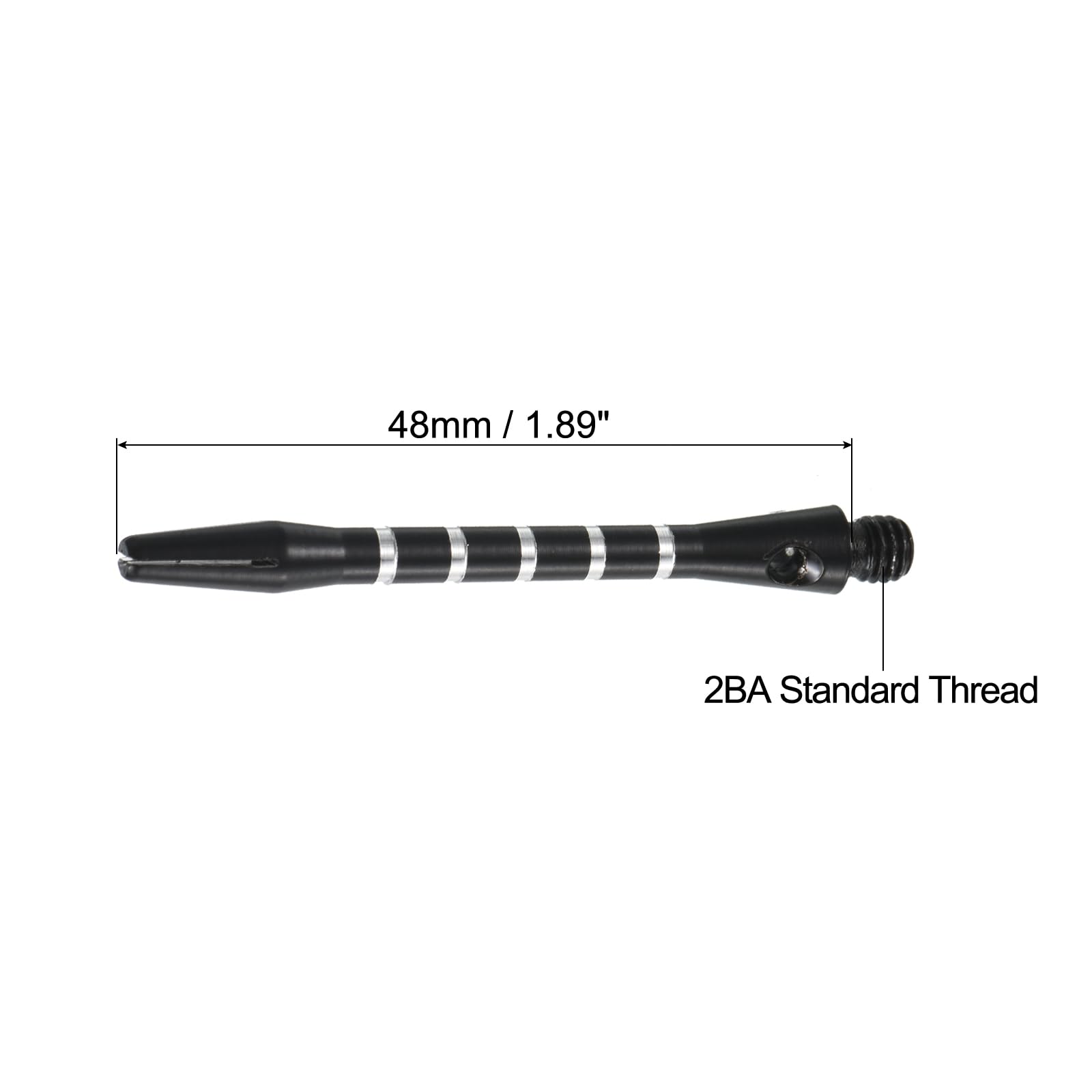 PATIKIL 48mm Dart Shafts, Medium 2BA Thread Aluminum Dart Stems Dart Accessories for Steel Tip - 9 Pack (Black)