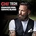 CHI Tech Cordless Precision Clipper, Wireless Hair Clipper for Precision Styling, Smooth Grip & Stainless Steel Blades, Includes 4 Guard Attachments